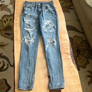 American Eagle Long Straight Distressed Jeans